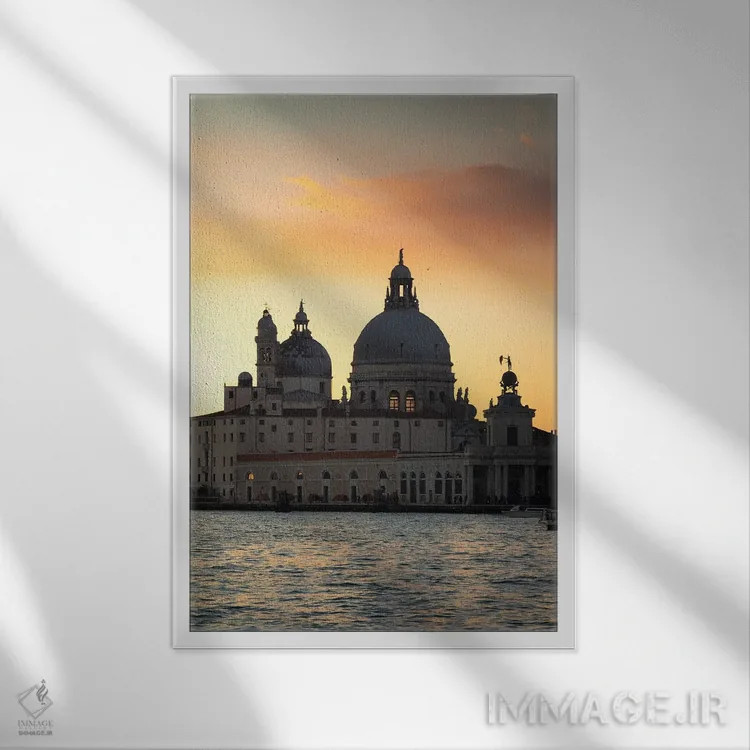 تابلو دکوراتیو ونیز II اثر انزو رومانو - نمای قابدار سفید