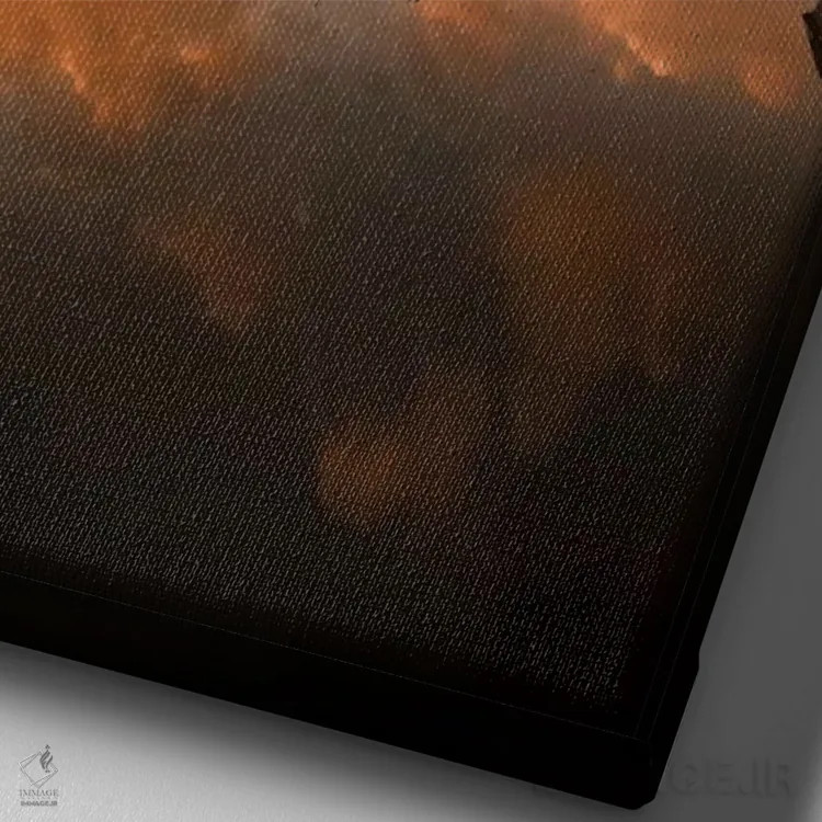 تابلو دکوراتیو غروب در طاق پیروزی میلان اثر انزو رومانو - نمای نزدیک بافت بوم