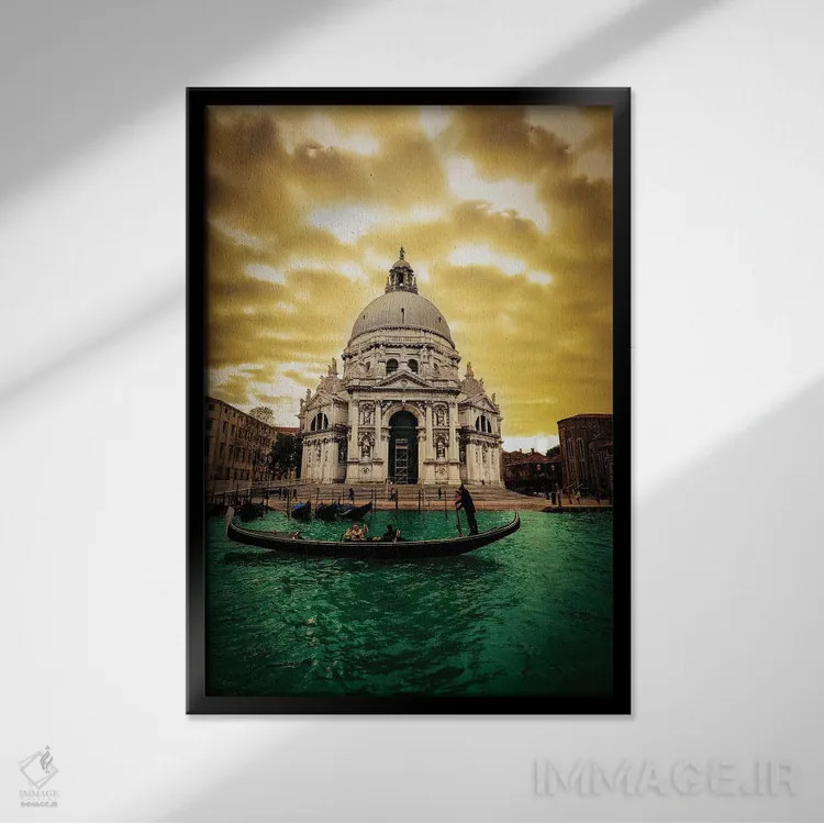 تابلو دکوراتیو ونیز I اثر انزو رومانو - نمای قابدار مشکی