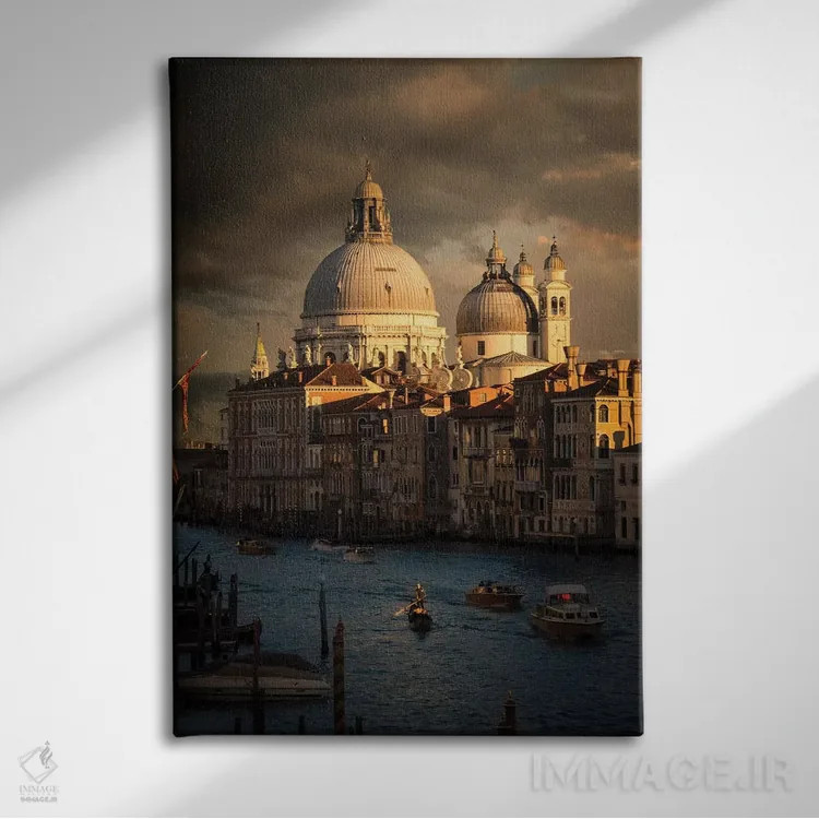 تابلو دکوراتیو غروب ونیز اثر انزو رومانو - نمای روبهرو روی دیوار