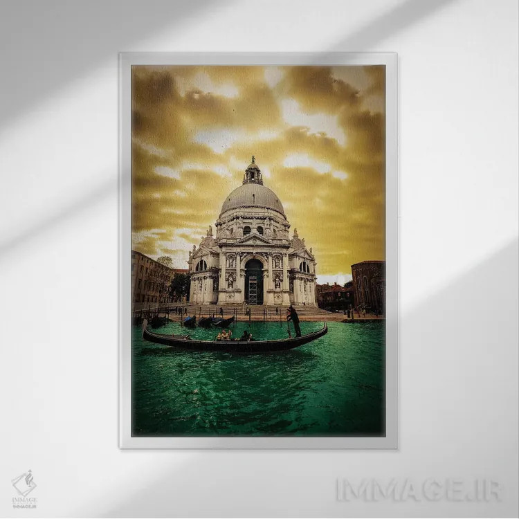 تابلو دکوراتیو ونیز I اثر انزو رومانو - نمای قابدار سفید