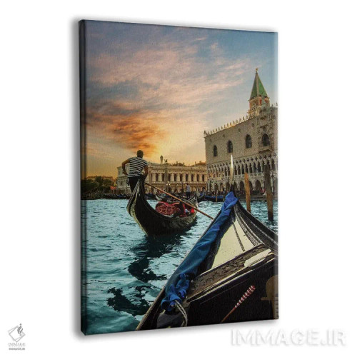 تابلو دکوراتیو قایق سواری گوندولا اثر انزو رومانو - نمای پرسپکتیو محصول