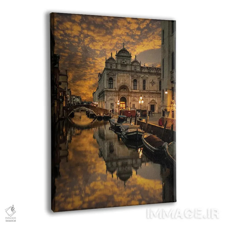 تابلو دکوراتیو روز بارانی در ونیز اثر انزو رومانو - نمای پرسپکتیو محصول