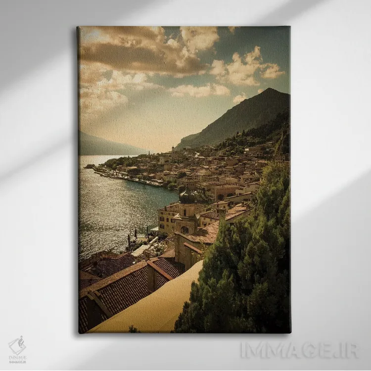 تابلو دکوراتیو لیمونه سول گاردا اثر انزو رومانو - نمای روبهرو روی دیوار