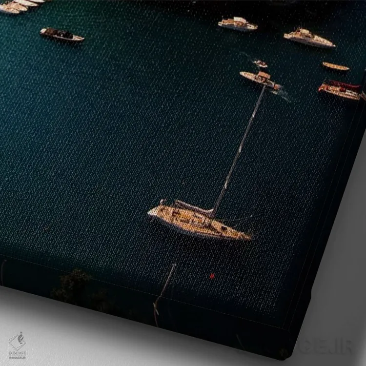 تابلو دکوراتیو پورتوفینو اثر انزو رومانو - نمای نزدیک بافت بوم