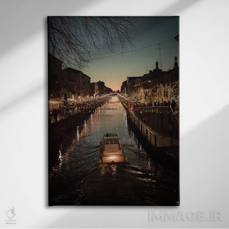 تابلو دکوراتیو ناویلی میلان اثر انزو رومانو - نمای روبهرو روی دیوار