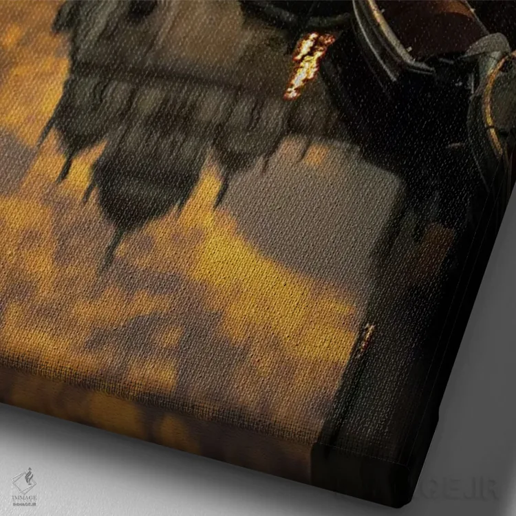 تابلو دکوراتیو روز بارانی در ونیز اثر انزو رومانو - نمای نزدیک بافت بوم