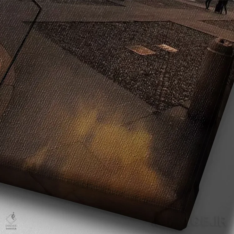 تابلو دکوراتیو برگامو اثر انزو رومانو - نمای نزدیک بافت بوم