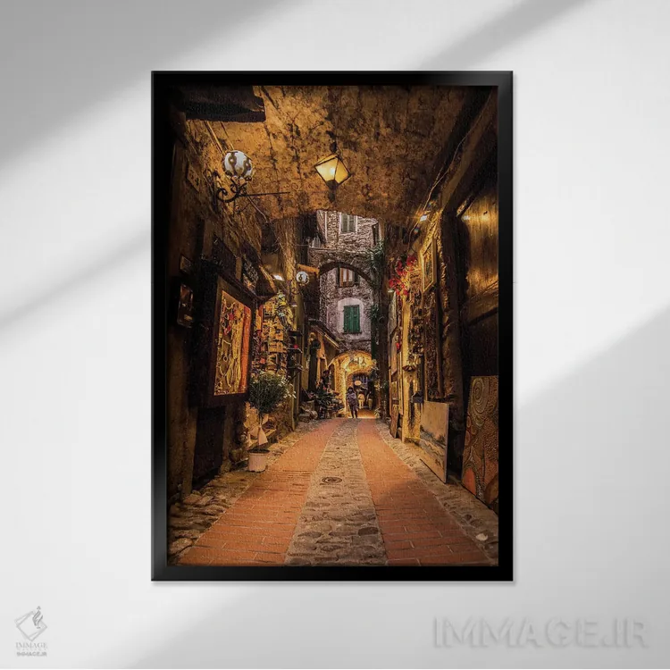 تابلو دکوراتیو دولچئاگوا لیگوریا اثر انزو رومانو - نمای قابدار مشکی