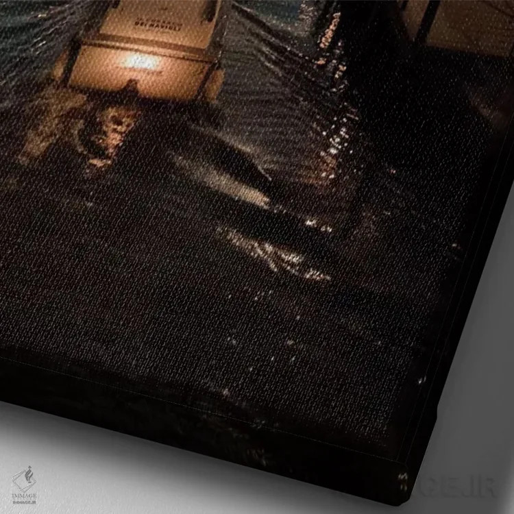 تابلو دکوراتیو ناویلی میلان اثر انزو رومانو - نمای نزدیک بافت بوم