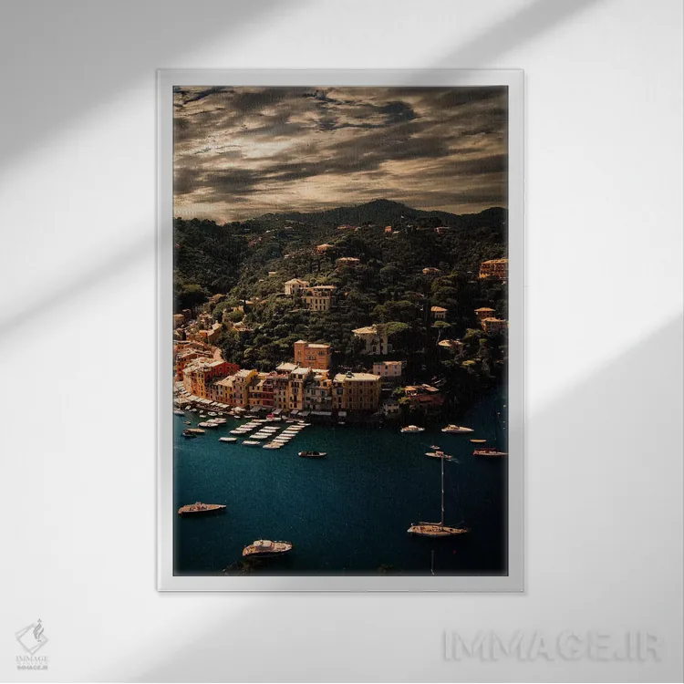 تابلو دکوراتیو پورتوفینو اثر انزو رومانو - نمای قابدار سفید