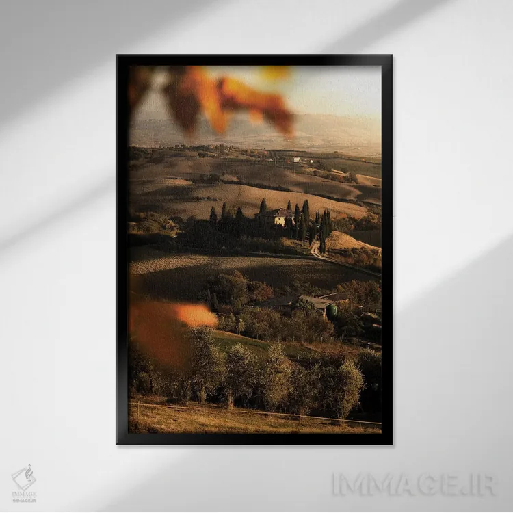 تابلو دکوراتیو دره ارشیا اثر انزو رومانو - نمای قابدار مشکی