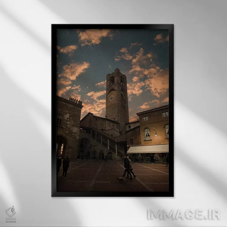 تابلو دکوراتیو بـرگامو التا II اثر انزو رومانو - نمای قابدار مشکی