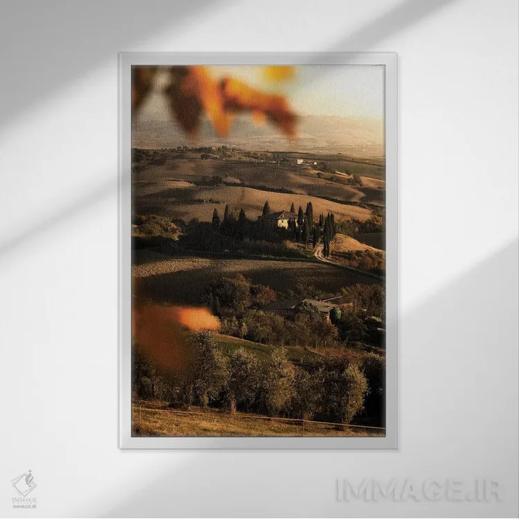 تابلو دکوراتیو دره ارشیا اثر انزو رومانو - نمای قابدار سفید