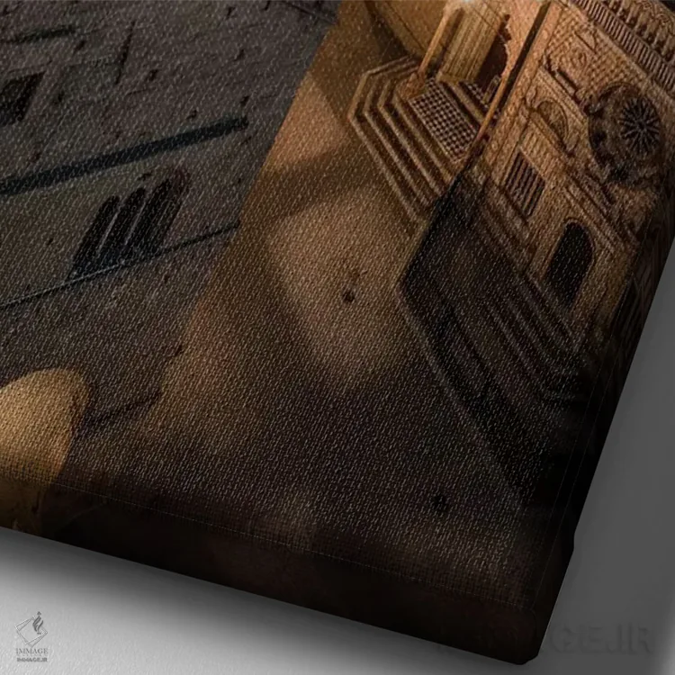 تابلو دکوراتیو بـرگامو التا V اثر انزو رومانو - نمای نزدیک بافت بوم