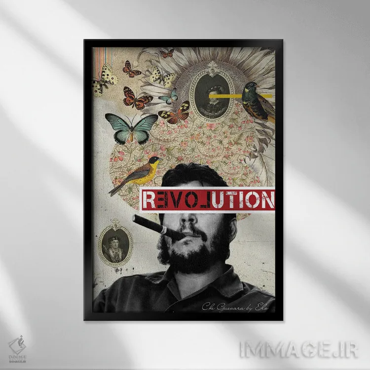 تابلو دکوراتیو چه اثر الو مارک - نمای قابدار مشکی