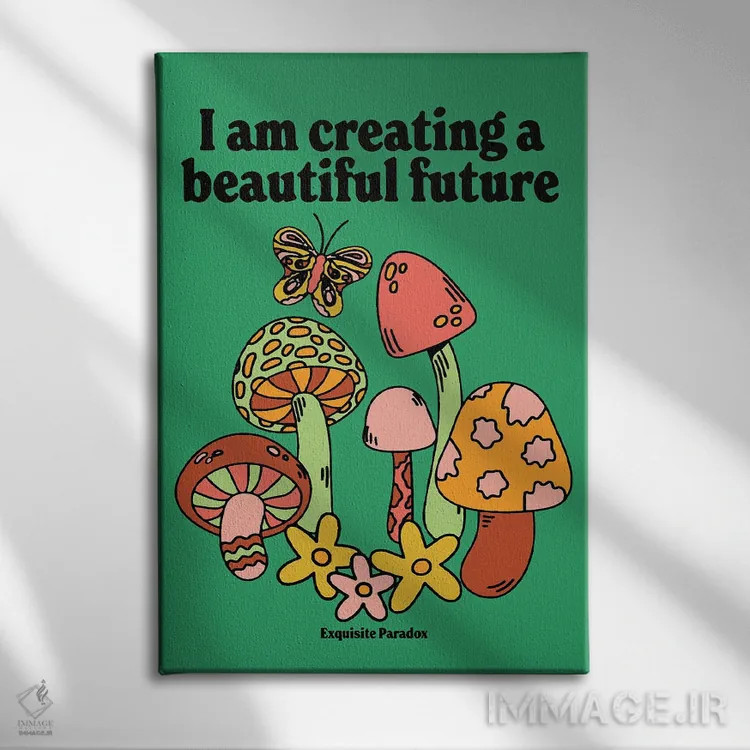 تابلو دکوراتیو آینده ای زیبا اثر پاردوکس بی نظیر - نمای روبهرو روی دیوار