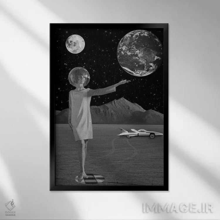 تابلو دکوراتیو در یک ماموریت اثر الو مارک - نمای قابدار مشکی