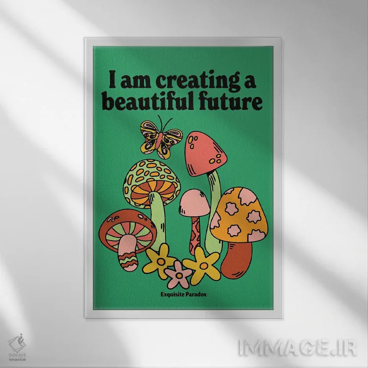 تابلو دکوراتیو آینده ای زیبا اثر پاردوکس بی نظیر - نمای قابدار سفید