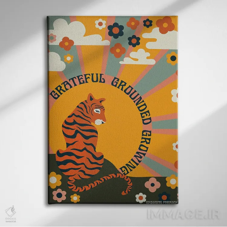 تابلو دکوراتیو سپاسگزار و ریشه دار و در حال رشد اثر پاردوکس بی نظیر - نمای روبهرو روی دیوار