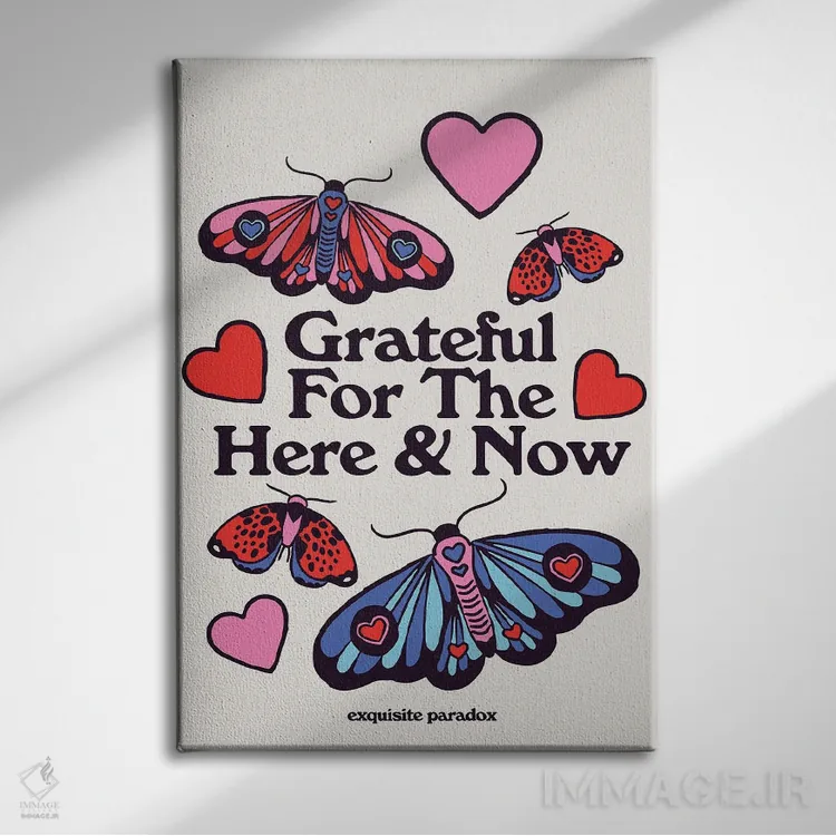 تابلو دکوراتیو شب پره های سپاسگزار اثر پاردوکس بی نظیر - نمای روبهرو روی دیوار