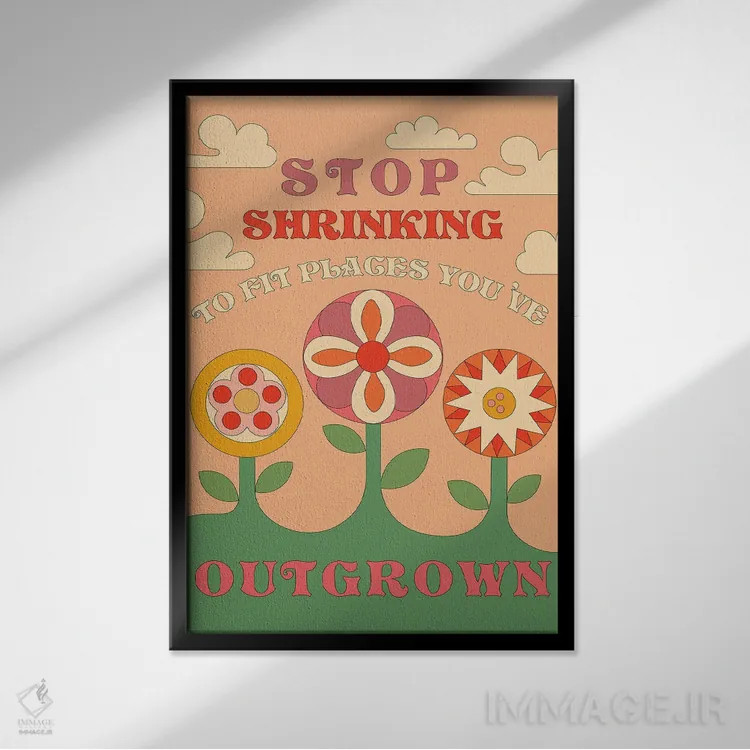 تابلو دکوراتیو دست از کوچک دیدن خودت بردار اثر پاردوکس بی نظیر - نمای قابدار مشکی