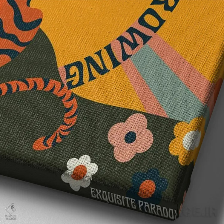 تابلو دکوراتیو سپاسگزار و ریشه دار و در حال رشد اثر پاردوکس بی نظیر - نمای نزدیک بافت بوم