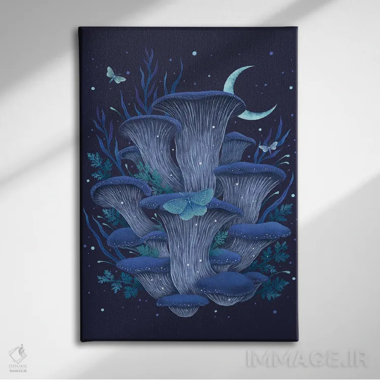 تابلو دکوراتیو صدف آبی اثر اپیزودیک دراوینگ - نمای روبهرو روی دیوار