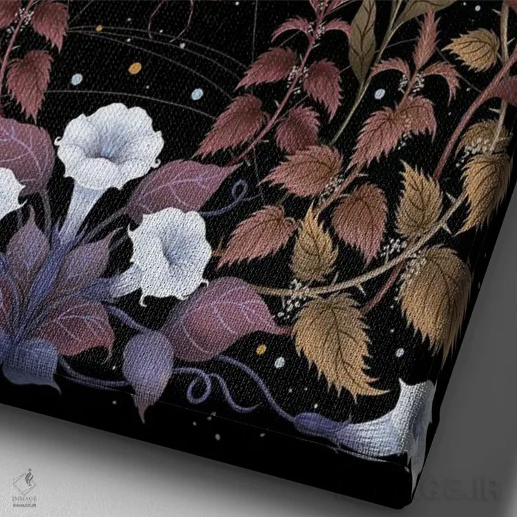 تابلو دکوراتیو باغ جادوگر اثر اپیزودیک دراوینگ - نمای نزدیک بافت بوم