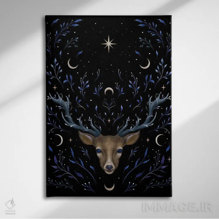 تابلو دکوراتیو رویای گوزن اثر اپیزودیک دراوینگ - نمای روبهرو روی دیوار