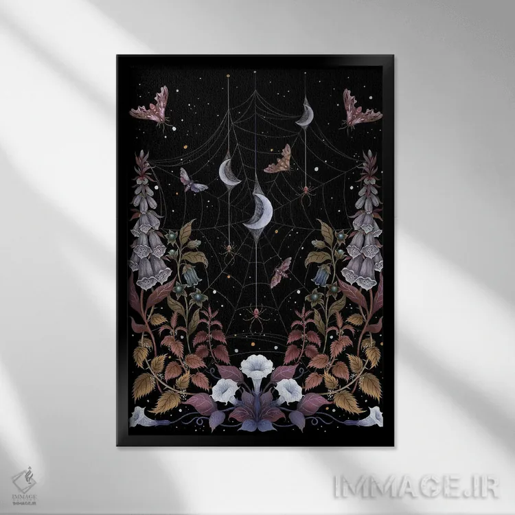 تابلو دکوراتیو باغ جادوگر اثر اپیزودیک دراوینگ - نمای قابدار مشکی