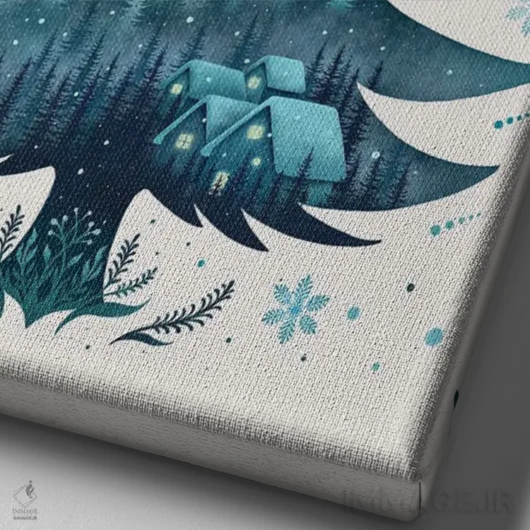 تابلو دکوراتیو شب ساکت اثر اپیزودیک دراوینگ - نمای نزدیک بافت بوم