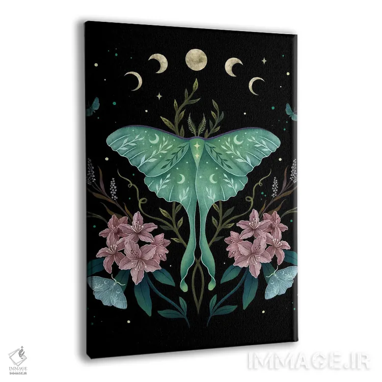 تابلو دکوراتیو لونا و گل خرزهره کوهی اثر اپیزودیک دراوینگ - نمای پرسپکتیو محصول