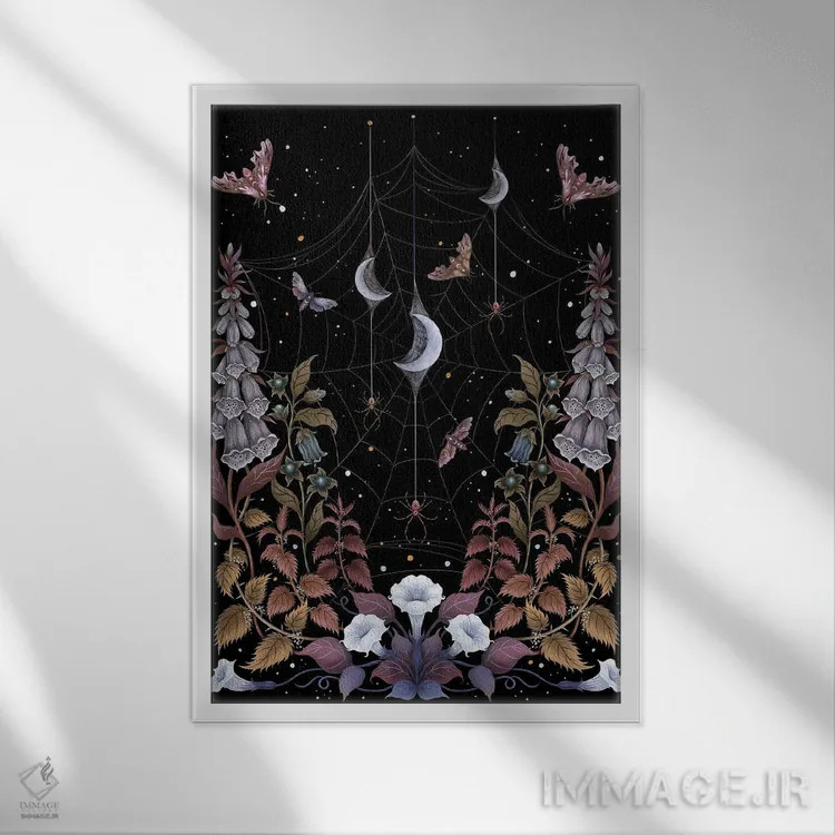 تابلو دکوراتیو باغ جادوگر اثر اپیزودیک دراوینگ - نمای قابدار سفید