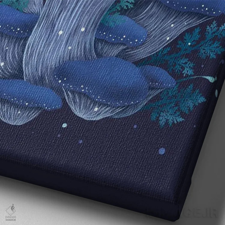 تابلو دکوراتیو صدف آبی اثر اپیزودیک دراوینگ - نمای نزدیک بافت بوم