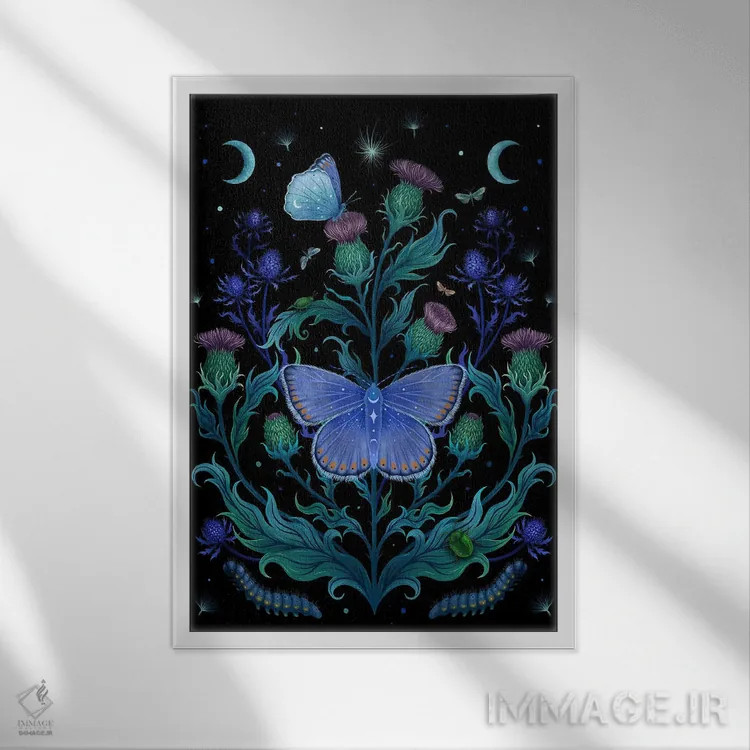 تابلو دکوراتیو خانه خار مریم اثر اپیزودیک دراوینگ - نمای قابدار سفید