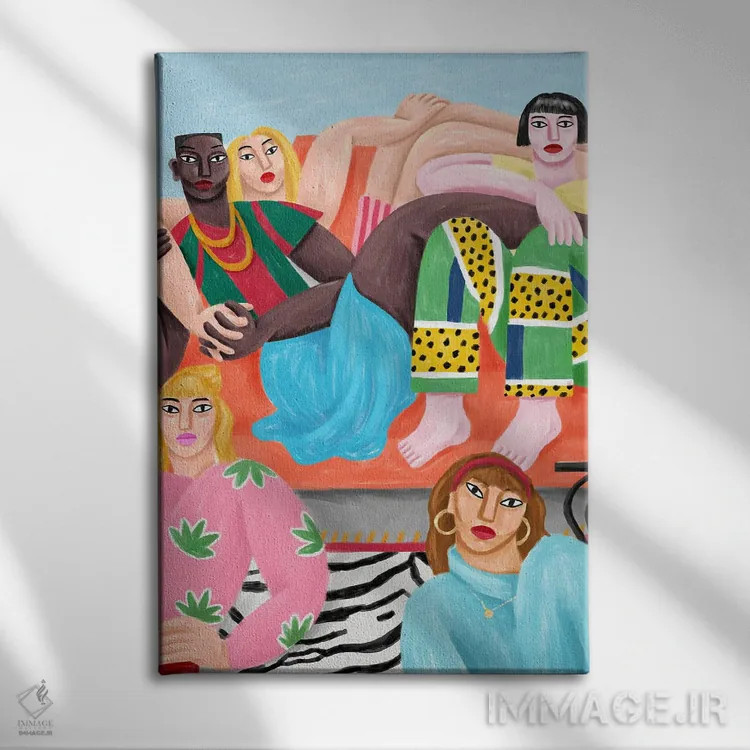 تابلو دکوراتیو هم اتاقی ها اثر Cepa - نمای روبهرو روی دیوار