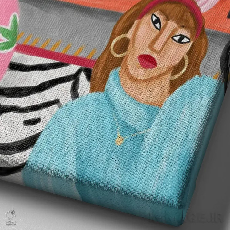 تابلو دکوراتیو هم اتاقی ها اثر Cepa - نمای نزدیک بافت بوم