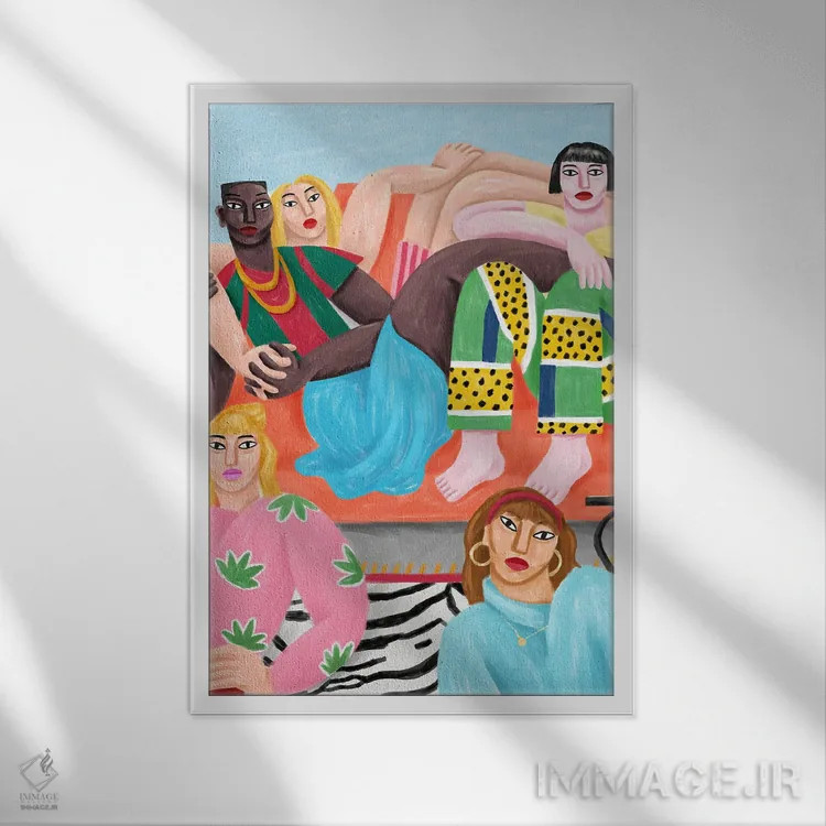 تابلو دکوراتیو هم اتاقی ها اثر Cepa - نمای قابدار سفید