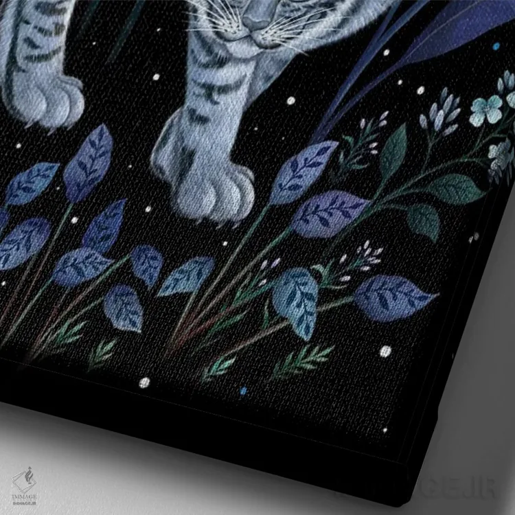 تابلو دکوراتیو سال ببر اثر اپیزودیک دراوینگ - نمای نزدیک بافت بوم