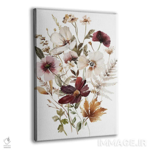 تابلو دکوراتیو گل های زرشکی اثر افرازی گرافیکز - نمای پرسپکتیو محصول