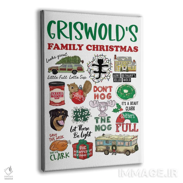 تابلو دکوراتیو کریسمس خانواده گریسوالد اثر افرازی گرافیکز - نمای پرسپکتیو محصول