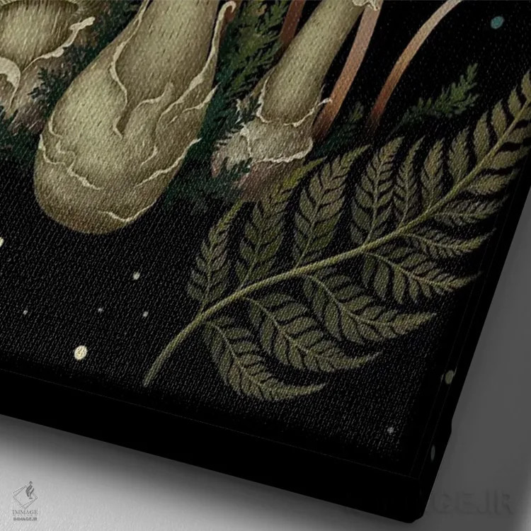 تابلو دکوراتیو قارچ مرگبار اثر اپیزودیک دراوینگ - نمای نزدیک بافت بوم