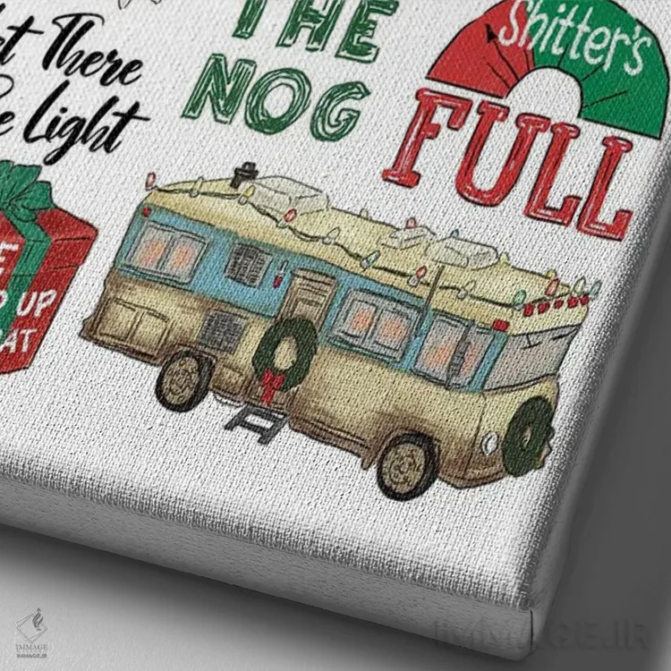 تابلو دکوراتیو کریسمس خانواده گریسوالد اثر افرازی گرافیکز - نمای نزدیک بافت بوم