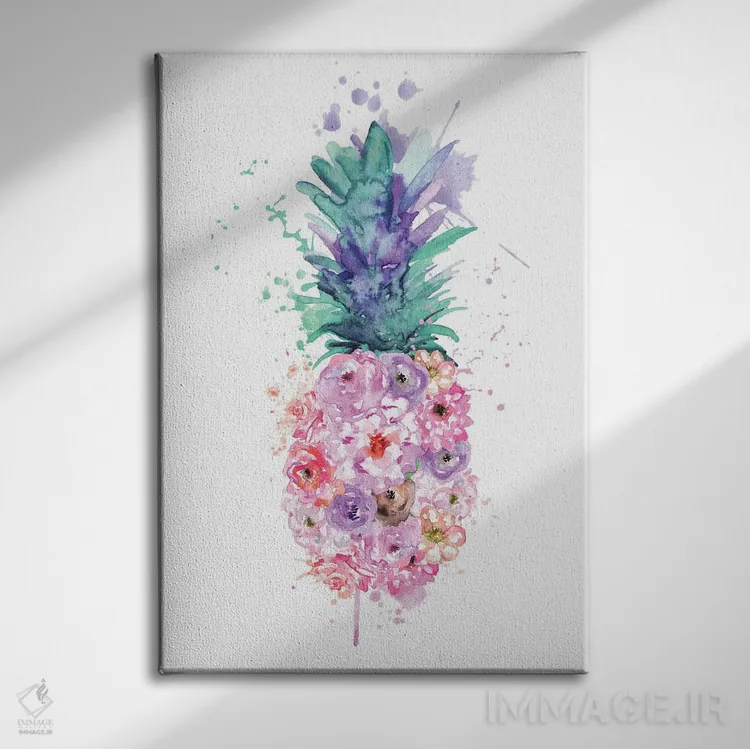 تابلو دکوراتیو آناناس گلی اثر افرازی گرافیکز - نمای روبهرو روی دیوار
