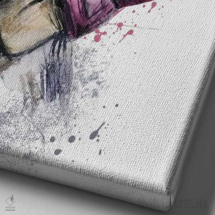 تابلو دکوراتیو پرستار مبارز ۲ اثر افرازی گرافیکز - نمای نزدیک بافت بوم