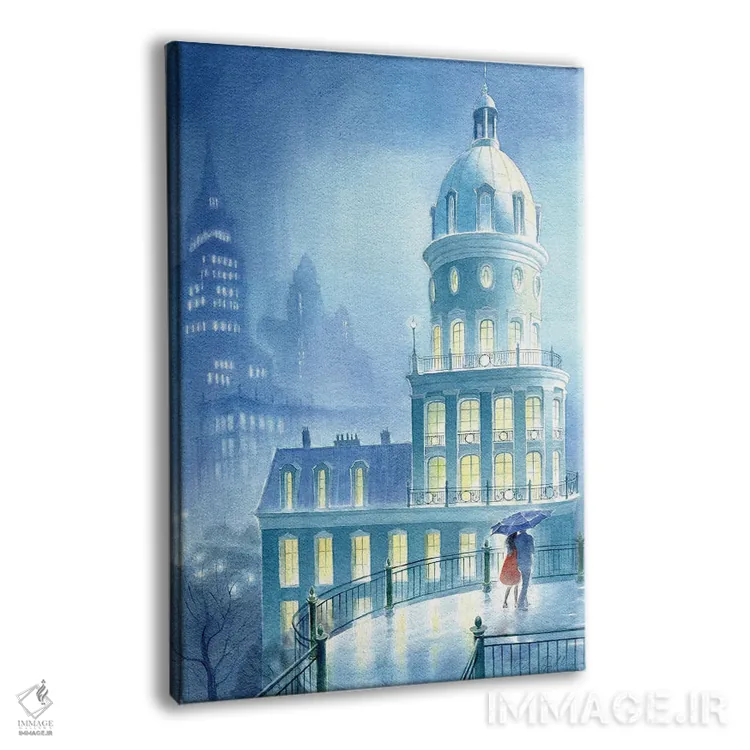 تابلو دکوراتیو باران در شهری ناشناخته اثر النا پروخوروا - نمای پرسپکتیو محصول