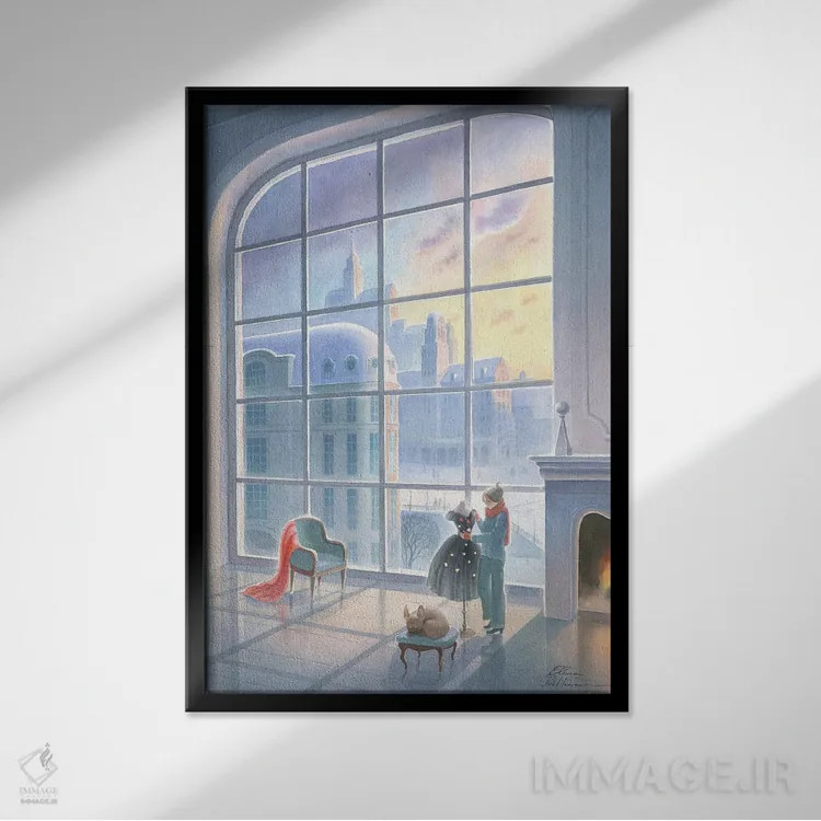 تابلو دکوراتیو لباس کارناوال اثر النا پروخوروا - نمای قابدار مشکی