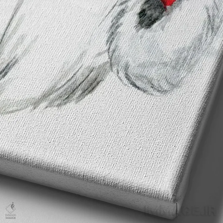 تابلو دکوراتیو سر بابانوئل اثر افرازی گرافیکز - نمای نزدیک بافت بوم