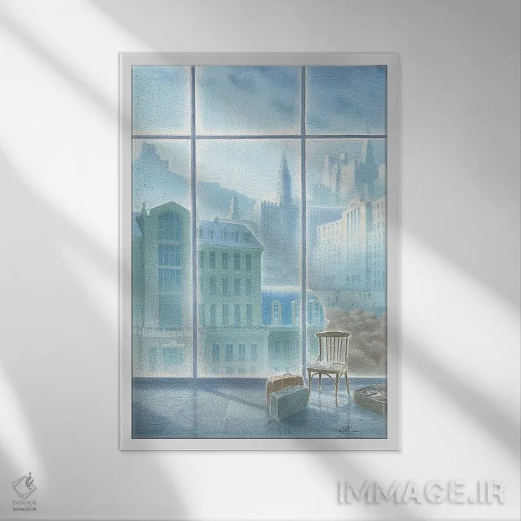 تابلو دکوراتیو عزیمت اثر النا پروخوروا - نمای قابدار سفید